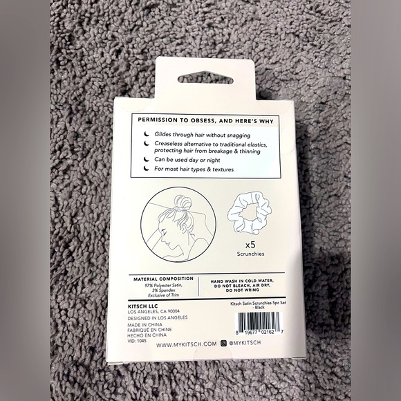 Kitsch hair style bundle - set of 3 clips and 5 satin scrunchies - Picture 5 of 5